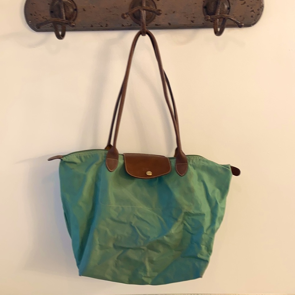 Light Green Longchamp Le Pliage Large Tote